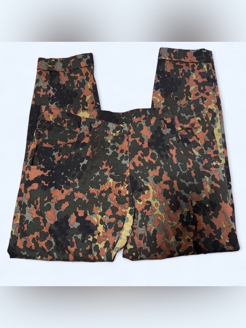 Rachel Comey Sz 4 Camo Tapered Cuffed Pants Textured Low Rise Cropped Utility